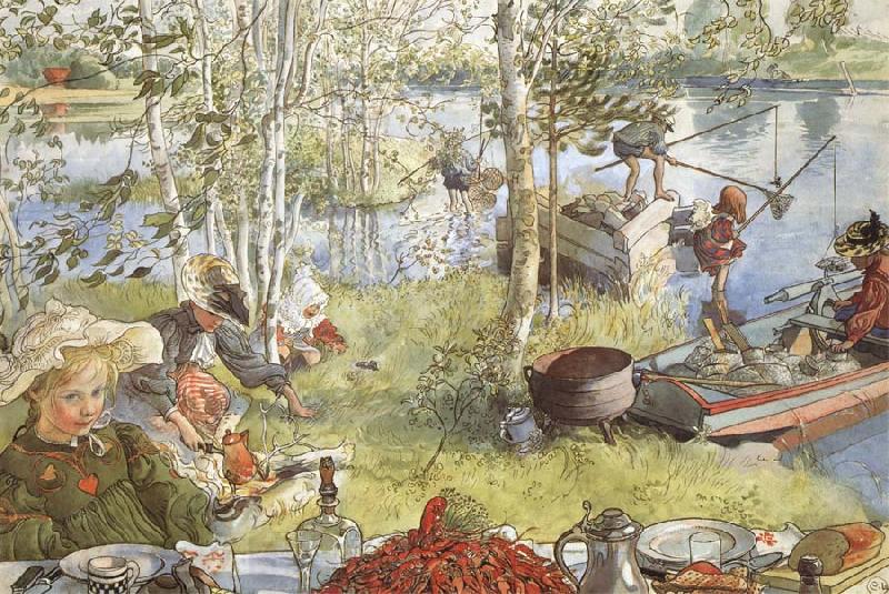 Carl Larsson The Crayfish Season Opens Germany oil painting art